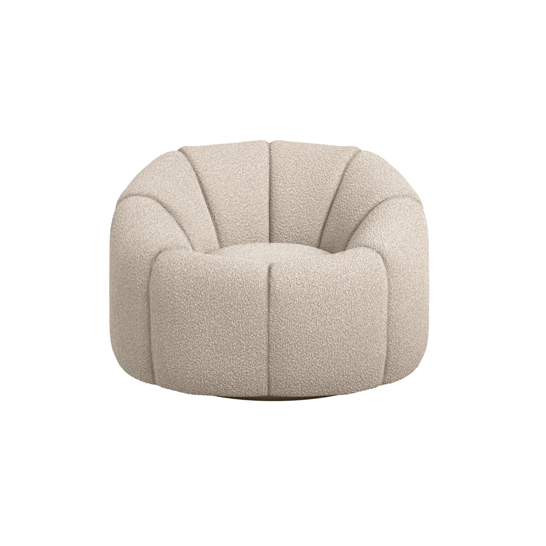 Nao Buff Cream Boucle Swivel Accent Chair